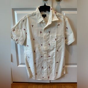 Men’s Small J.Crew Lobster Short Sleeve button down Shirt